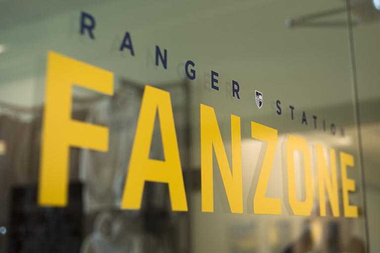 Signage of Ranger Fan Zone