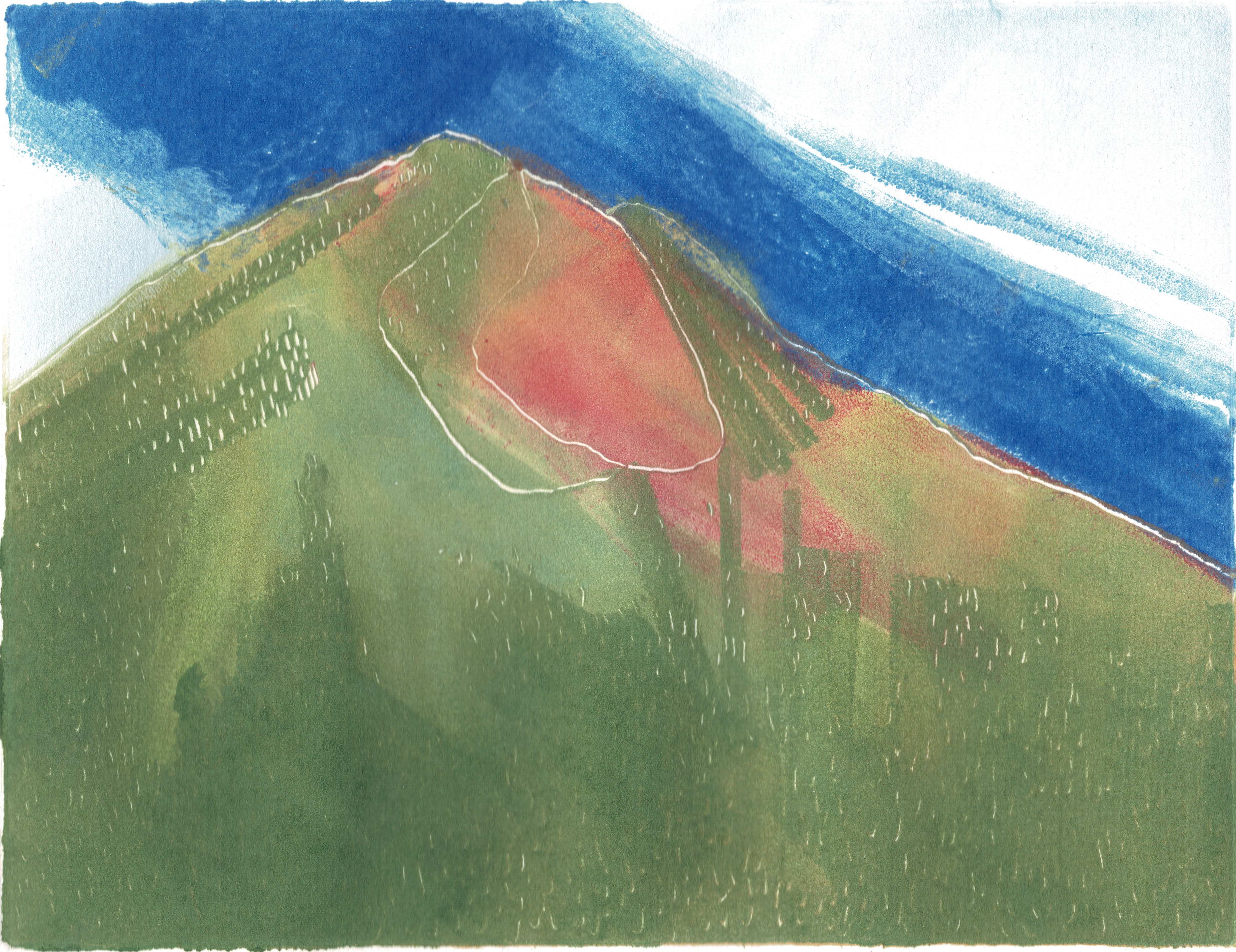 No Pressure gallery. Painting of a mountain