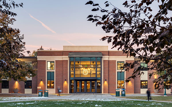 Outside picture of the front of the student center