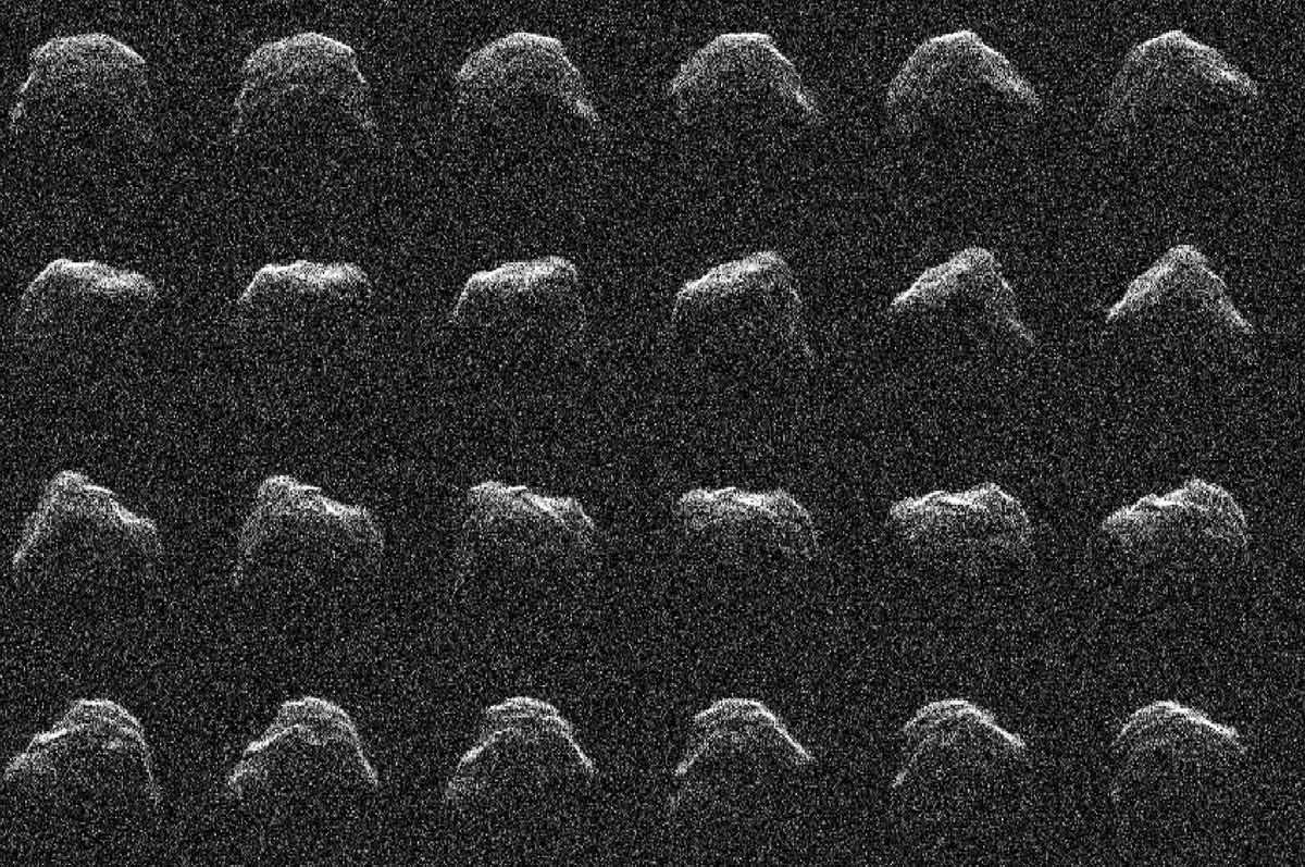 Asteroid's surface including ridges, small hills, flat areas, concavities, and possible boulders. 